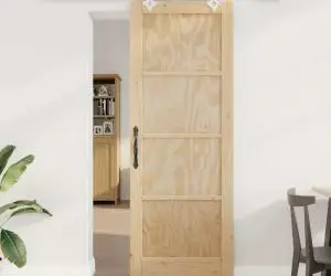 Ușa Glisantă vidaXL cu Set de Hardware 78x211 cm Lemn Solid de Pin