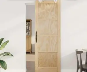 Ușa glisantă vidaXL cu set de hardware 73.5x211 cm din lemn masiv de pin
