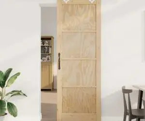 Ușa glisantă vidaXL cu set de accesorii 83x232 cm din lemn masiv de pin