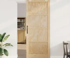 Ușa glisantă vidaXL cu set de hardware 93x232 cm Lemn solid de pin