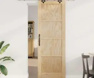 Ușă glisantă vidaXL cu set de accesorii 'ORKDAL'din lemn solid de pin