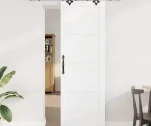 ușă glisantă vidaXL cu set de accesorii 'ORKDAL'din lemn masiv de pin alb
