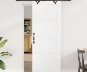 vidaXL Ușă glisantă cu set de hardware 'ORKDAL'din lemn solid de pin alb