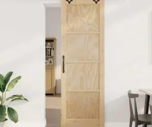 vidaXL Ușă Glisantă cu Set de Hardware 'ORKDAL'Lemn Solid din Pin