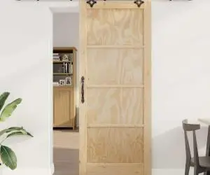 Ușa glisantă vidaXL cu set de hardware 'ORKDAL'din lemn masiv de pin