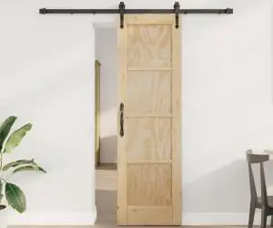 Ușa glisantă vidaXL cu set de hardware 61x198.5 cm din lemn masiv de pin