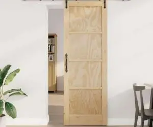 Ușa glisantă vidaXL cu set de accesorii 73.5x211 cm Lemn masiv de pin