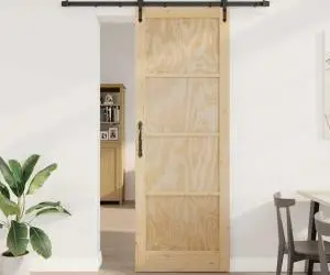 Ușa glisantă vidaXL cu set de accesorii 83x232 cm lemn masiv pin