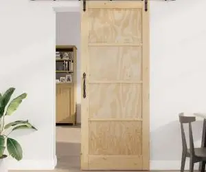 Ușa glisantă vidaXL cu set de accesorii 86x211 cm Lemn de pin solid