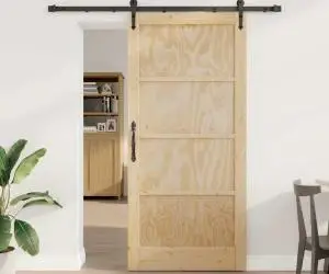 Ușa Glisantă vidaXL cu Set de Hardware 93x202 cm Lemn Solid de Pin