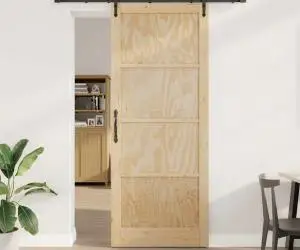 Ușa glisantă vidaXL cu set de hardware 93x232 cm din lemn masiv de pin