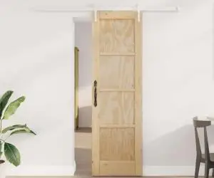 Ușă glisantă vidaXL cu set de accesorii 61x198.5 cm din lemn masiv de pin