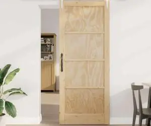 Ușa glisantă cu set de accesorii 86x211 cm din lemn solid de pin