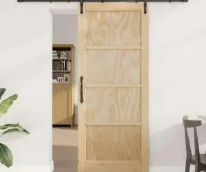 Ușa glisantă vidaXL cu set de hardware 83x202 cm din lemn de pin solid