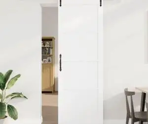 vidaXL Ușa Glisantă Set de 2 Alb și negru Lemn 83 x 232 cm
