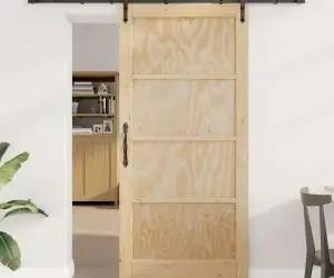 Ușa Glisantă vidaXL cu Set de Hardware 93x202 cm Lemn Solid de Pin