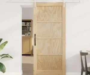 Ușa glisantă vidaXL cu set de accesorii 78x202 cm din lemn masiv de pin