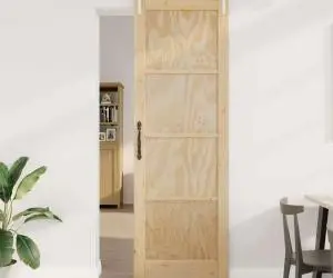 Ușa glisantă vidaXL cu set de accesorii 78x232 cm din lemn solid de pin