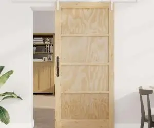 Ușă glisantă vidaXL cu set de accesorii 93x202 cm din lemn masiv de pin