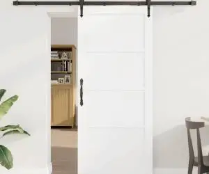 vidaXL Ușa glisantă cu set de accesorii 'ORKDAL'din lemn masiv de pin alb