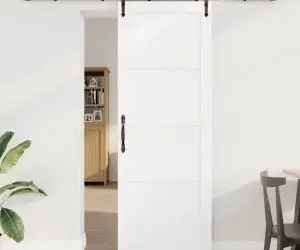 vidaXL Ușă glisantă cu accesorii 'ORKDAL'Alb din lemn de pin