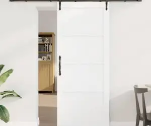 vidaXL Ușă glisantă cu accesorii 'ORKDAL'alb din lemn masiv de pin