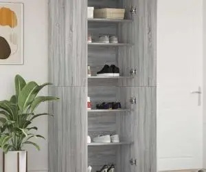 vidaXL Dulap pentru Pantofi Gri Sonoma 80x35,5x180 cm Lemn Prelucrat