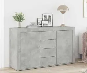 vidaXL Bufet Gri Beton Lemn Prelucrat 120 x 36 x 69 cm Depozitare