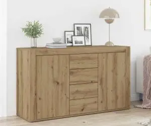 vidaXL Bufet Stejar Artizanal Lemn Prelucrat 120 x 36 x 69 cm