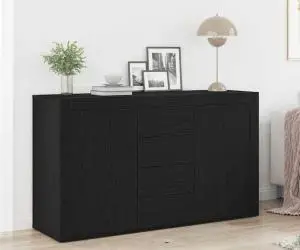 vidaXL Sideboard Stejar negru Lemn prelucrat 120 x 36 x 69 cm Depozitare