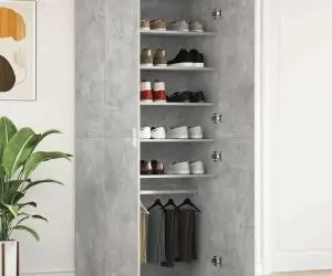 vidaXL Dulap pentru încălțăminte Gri de beton 80x39x180 cm Lemn compus