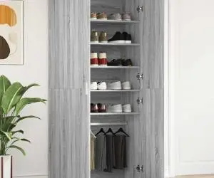 vidaXL Cabinet Pantofi Gri Sonoma 80x39x180 cm Placă Aglomerată