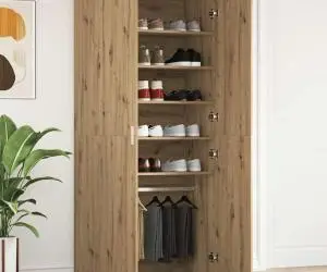vidaXL Dulap pentru Încălțăminte Stejar Artizanal 80x39x180 cm Lemn Prelucrat
