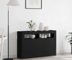 vidaXL Bufet Negru Lemn Ingineresc 116 x 30 x 75 cm Bufet Rectangular