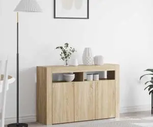 vidaXL Masă laterală Stejar Sonoma Lemn ingineresc 116 x 30 x 75 cm