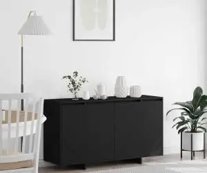vidaXL Bufet Negru Negru Lemn rezistent 135 x 41 x 75 cm Bufet Negru