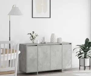 vidaXL Bufet gri din beton Beton gri Lemn prelucrat 135 x 41 x 75 cm