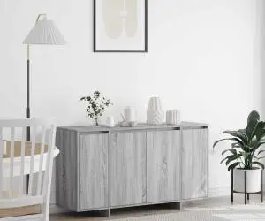 vidaXL Bufet Gri Gri Sonoma Lemn prelucrat 135 x 41 x 75 cm Bufet Gri