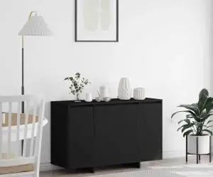 vidaXL Bufet Negru Negru Lemn prelucrat 120 x 41 x 75 cm Bufet Negru