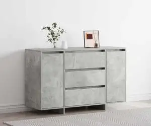 vidaXL Bufet Gri Beton 120x41x75 cm Lemn Ușor