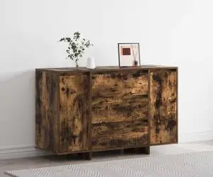 vidaXL Bufet Stejar Afumat 120x41x75 cm Lemn îmbunătățit