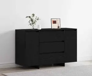 vidaXL Comodă Negru Stejar 120x41x75 cm Lemn prelucrat