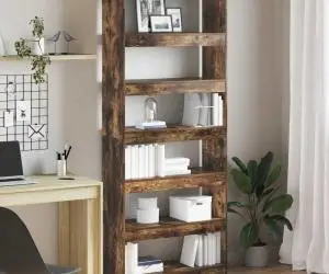 vidaXL Cabinet de cărți/separator de cameră din stejar fumuriu 80x30x198 cm