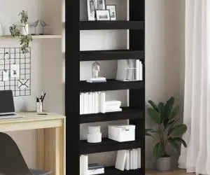 vidaXL Dulap pentru cărți/Separator de cameră din stejar negru 80x30x198 cm