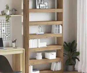 vidaXL Bibliotecă Stejar artisan Lemn masiv 100 x 30 x 198 cm Biblioteci