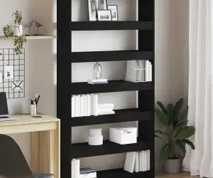vidaXL Bibliotecă Stejar Negru Lemn prelucrat 100 x 30 x 198 cm Rafturi