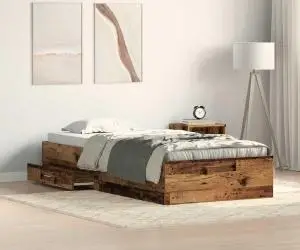 vidaXL Cadru de pat din lemn vechi 90x200 cm Lemn prelucrat