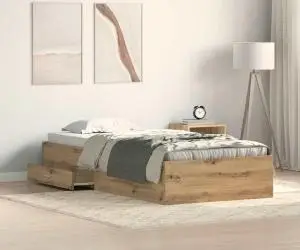 Cadru de pat vidaXL Artisan Stejar 90x200 cm Lemn prelucrat