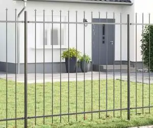 vidaXL Gard de Grădină Gri 5.1 x 1 m Oțel vopsit electrostatic
