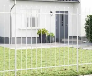 vidaXL Gard de Grădină Alb 5.1 x 1 m Oțel vopsit electrostatic